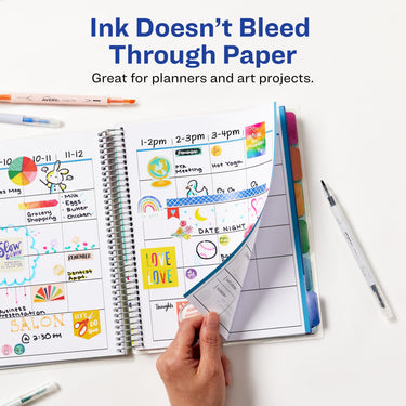 AVERY Dual Tip Markers, Fine Tip Marker and Chisel Tip Marker, Quick-Drying Water-Based Markers, Black, Ideal Planner Markers and Journal Markers, 3-Pack (25001)